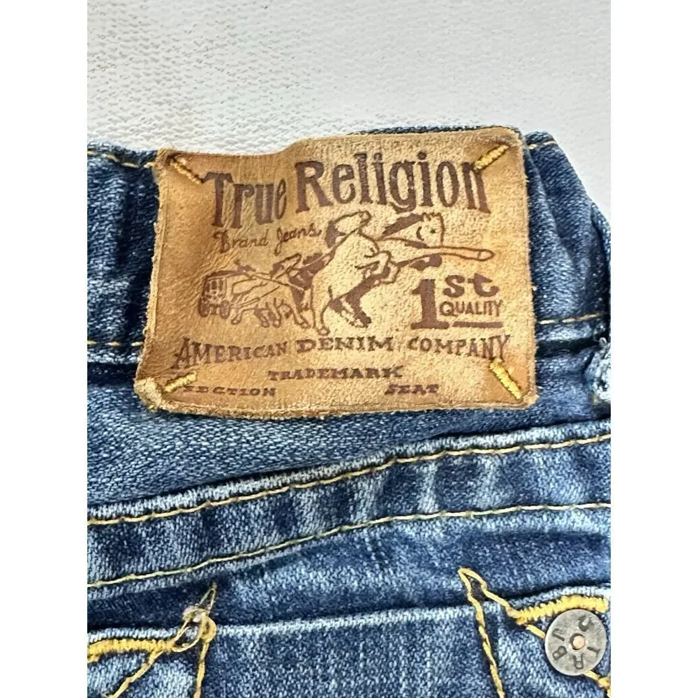 True Religion Jeans Girls Size 3 Toddler Distressed Fashion Wide Leg
